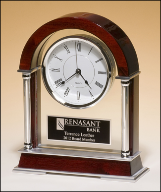Main Image of Mantle Clock with Rosewood Piano-Finish Wood