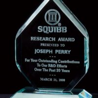 Main Image of Flame Series 3/4″ thick polished acrylic award on acrylic base.