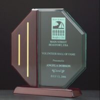 Main Image of Octagon Series rosewood piano-finish base and post with gold metal accents