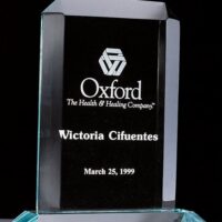 Main Image of Summit Series 3/4″ thick rectangular acrylic award on acrylic base.