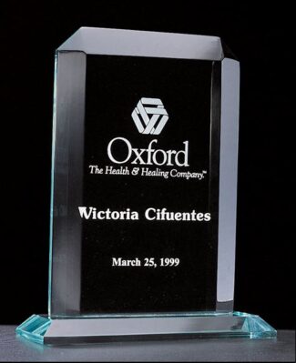 Main Image of Summit Series 3/4″ thick rectangular acrylic award on acrylic base.