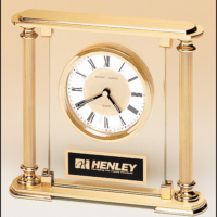 Main Image of Airflyte Clock with Glass Upright, Brass Feet and Columns