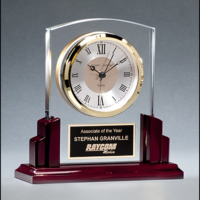 Main Image of Glass Award with Rosewood Piano-Finish Base