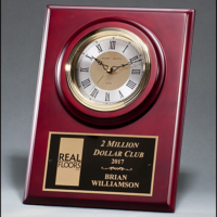 Main Image of Cherry Finish Clock with Three-Hand Movement Wall Mount or Shelf Stand