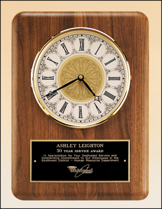 Main Image of American Walnut Vertical Wall Clock.