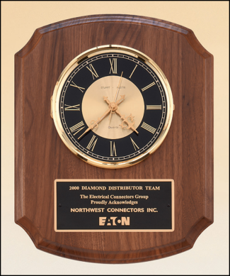 Main Image of American Walnut Vertical Wall Clock.