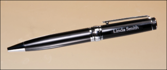 Main Image of Chrome Plated Pen With Black Accents