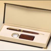 Main Image of Rosewood-Finish Pen & Key Chain Set