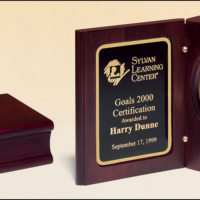 Main Image of Rich Mahogany Finish Book Clock