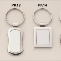 Main Image of Polished Silver Key Chain with Matte Silver Engravable Aluminum Insert