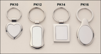 Main Image of Polished Silver Key Chain with Matte Silver Engravable Aluminum Insert