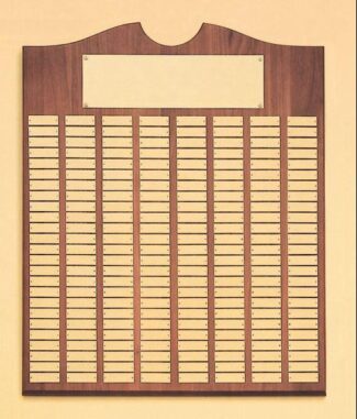 Main Image of Solid American walnut perpetual plaque with 15 plate combinations
