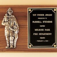 Main Image of Firematic award with antique bronze finish casting.