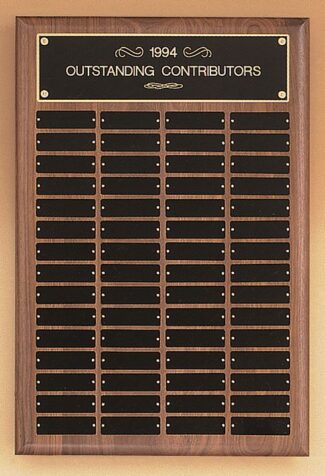 Main Image of Solid American walnut perpetual plaque with 6 plate combinations