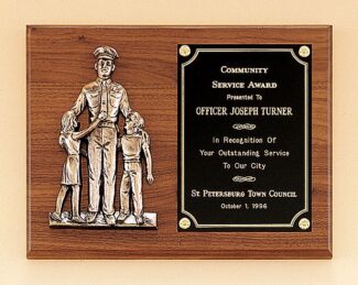 Main Image of Police award with antique bronze finish casting
