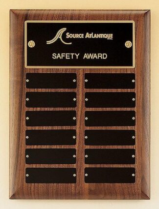 Solid American walnut perpetual plaque