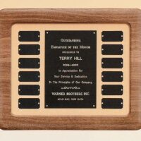 Main Image of Solid American walnut perpetual plaque with 12 plates