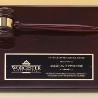 Main Image of Rosewood stained piano finish gavel plaque