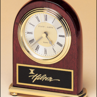 Main Image of Rosewood Stained Piano Finish Airflyte Clock on a Brass Base