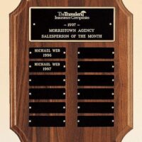 Main Image of Solid American walnut perpetual plaque with 12 plates