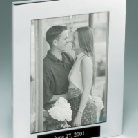 Main Image of Polished silver aluminum picture frame with black velour easel back.