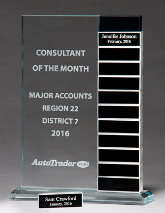 Main Image of Jade glass award with 12 individual aluminum blocks
