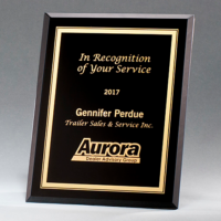 Main Image of Black Glass Plaque with Gold Border