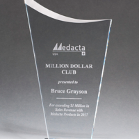 Main Image of Contemporary Clear Glass Award with Pedestal Base