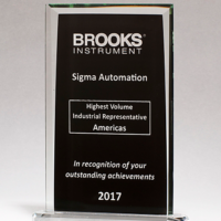 Main Image of Rectangular Glass Award with Black Silk Screened Center