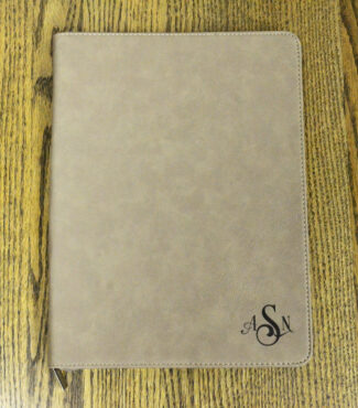 Main Image of Light Brown Leatherette Portfolio with Zipper
