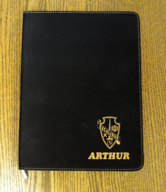 Main Image of Black/Gold Leatherette Portfolio with Zipper