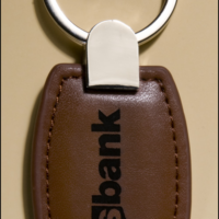 Main Image of Leather key chain with silver hardware
