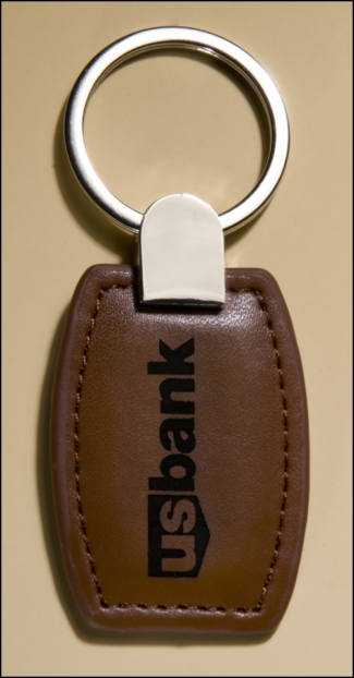 Main Image of Leather key chain with silver hardware