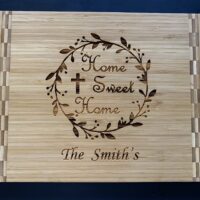 Main Image of Bamboo Cutting Board with Butcher Block Inlay