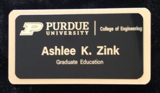 Main Image of Black Purdue Name Badge