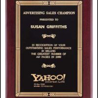 Main Image of Rosewood Piano Finish Plaque