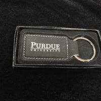 Main Image of Black Leatherette Rectangle Key Chain