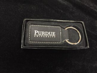 Main Image of Black Leatherette Rectangle Key Chain