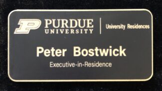 Main Image of Black Purdue Name Badge